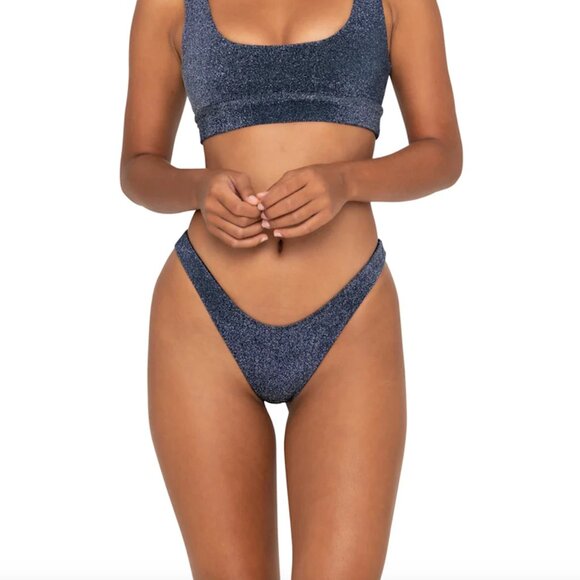 FAE Swim ZENITH Bikini Bottom - Midnight - G-String - High Cut - Minimalist - Picture 3 of 10